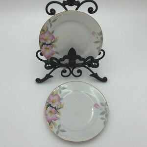 2 Noritake*AZALEA*6.5" BREAD BUTTER PLATES GREEN MARK 19322 VINTAGE